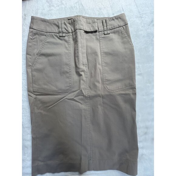 Peserico Womens Beige Knee-Length Straight Pencil Skirt Size 40 Stretch Italy - Picture 1 of 8